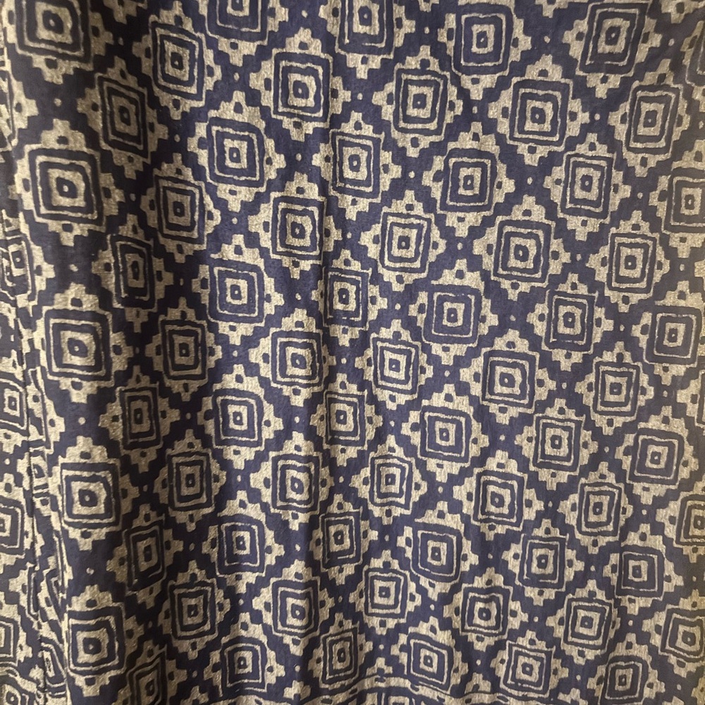 Athleta Large Blue Patterned V-Neck Mini Dress - Picture 3 of 4